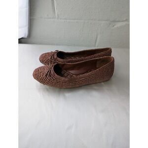 Birdies Starling Loafer Flat Coffee Raffia Basket Weave Walnut Women's Size‎ 8
